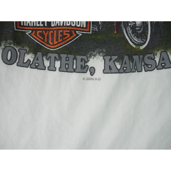 Harley Davidson Shirt Mens XL White Central Olathe Kansas White Pocket Crew Neck - Picture 12 of 14